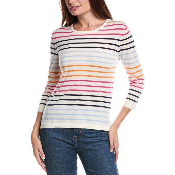 Forte Cashmere Womens  Coastal Silk & Cashmere-Blend Sweater - Picture 1 of 3
